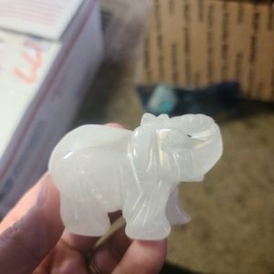 Clear quartz elephant